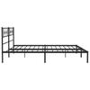 Metal Bed Frame with Headboard Black 180x200 Cm