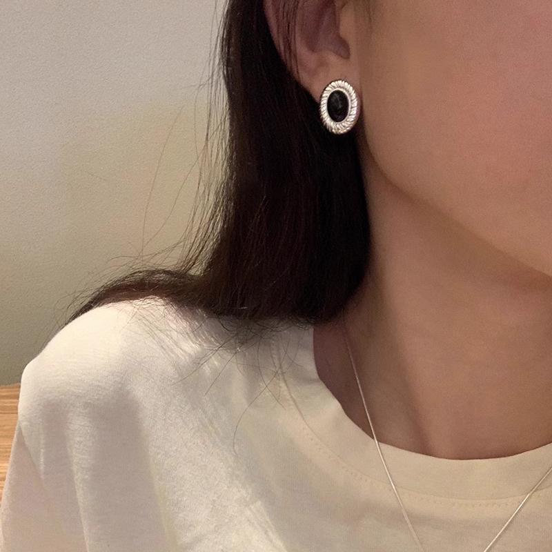 

Дизайнерские серьги из черного агата и серебра: Высококлассный, Легкая роскошь, Модный и Универсальный для женщин