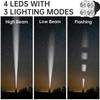 4 LED Mini Flashlight Rechargeable Powerful Portable Torch High Lumens Outdoor Camping Night Flashlights Built in Battery