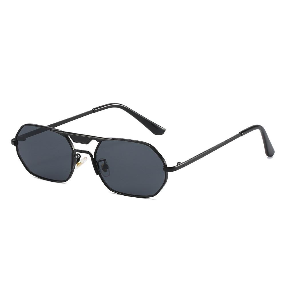 New Retro Metal Square Frame Gradient Sunglasses Y2K Personality Brand Double Beam UV400 Protection for Women Men