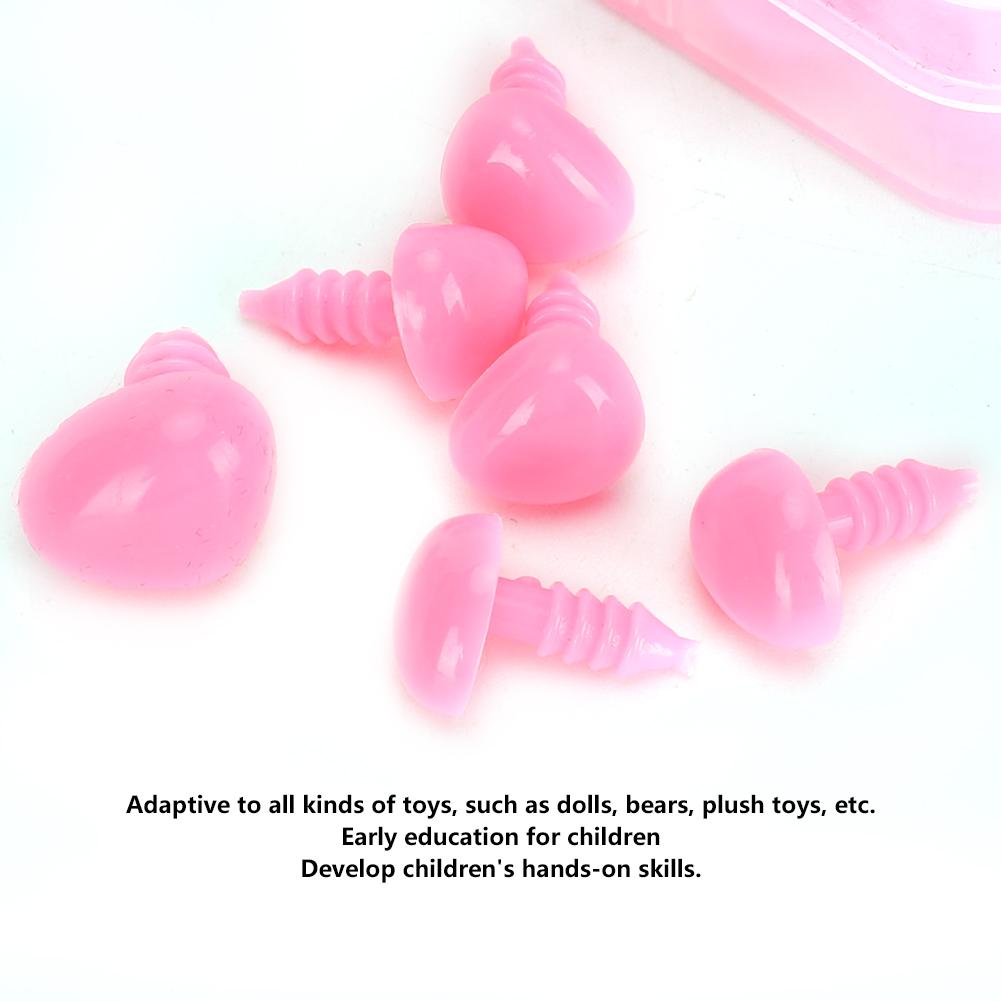 100 Stück DIY Puppennase Schwarze Bohnenform Schraube Handgefertigtes Handwerk Lernspielzeug Zubehör Handwerk(Rosa )