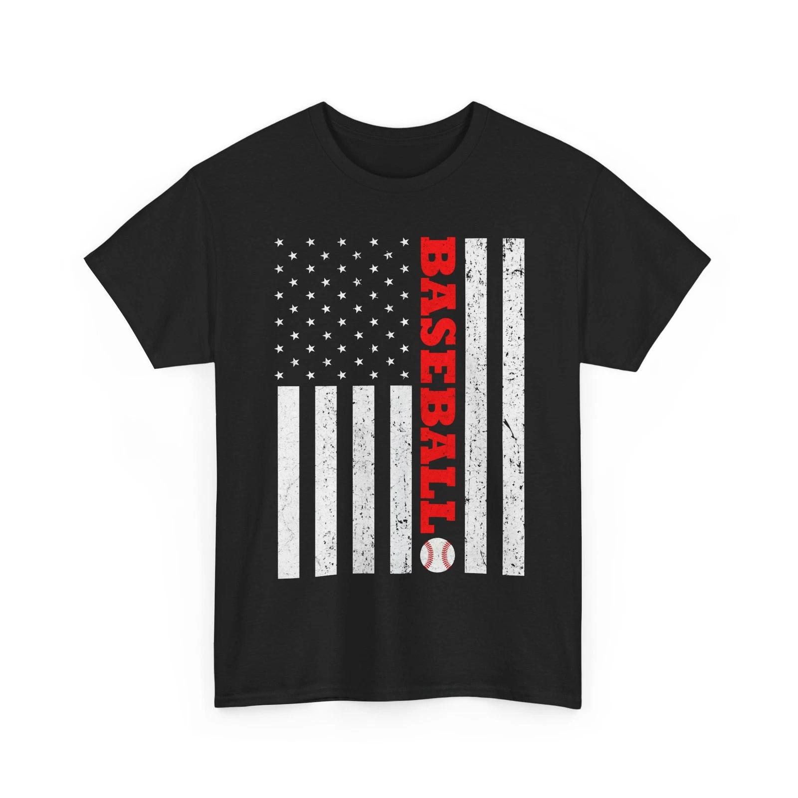 Baseball American Flag T shirt, Baseball Player Sports Fans Women Men T shirt S