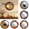 Easy Install Wall Mounted Mirrors Halloween Decorative Mirror Stickers with Spiders/Skeletons/Pumpkins, Retro Hanging Gothic Style Ornament,