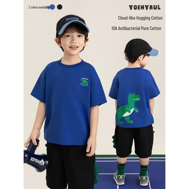 YouYou Boys' Cloud-Soft Cartoon Patch T-Shirt