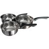 Kochgeschirr - Alle Herdarten inklusive Induktion - - Edelstahl - 3 Teile 16/18/20 cm - Inox - Grau