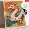 Pearl Art Painting Home Wall Decor Chinese Dragon Pearl Gemstone Painting Picture Crafts Adult/Beginner Gift Creative Home Decor Unframed