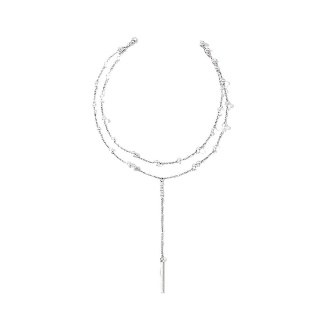 Geometric Pearl Pendant Necklace Elegant Chic Gift For Women