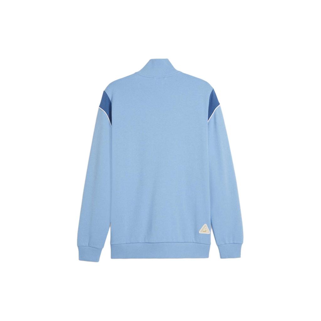 Puma Manchester City Ftbl Archive Letter Brand Logo Moisture Wicking Sports Stand Collar Jacket Men Jacket Racing-Blue 774391-15