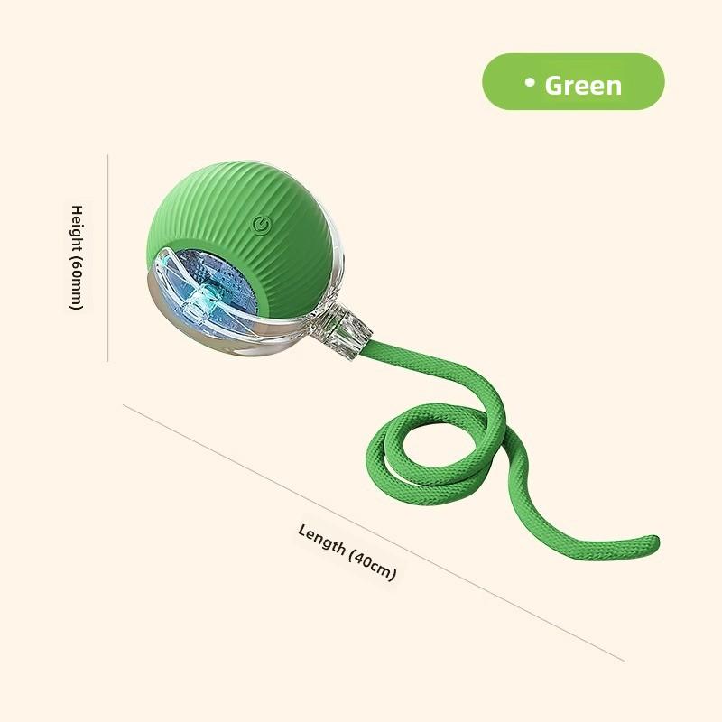 

Pet Self-entertainment and Boredom Electric Cat Toy Ball, Automatic Obstacle Avoidance Silicone Toy Ball, Luminous Yo-yo, Cat Toy зелений