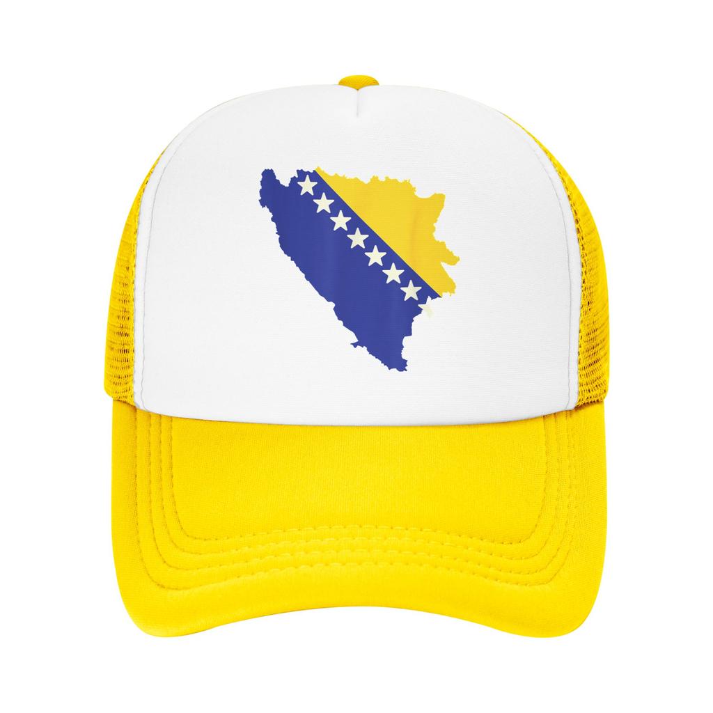 Bosnia and Herzegovina Flag Map Mesh Baseball Cap Adult Casual Trucker Hat Hat Adjustable Summer Trucker Cap