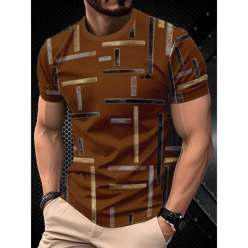 Champagne Stripe Men s Fashion T-Shirt S