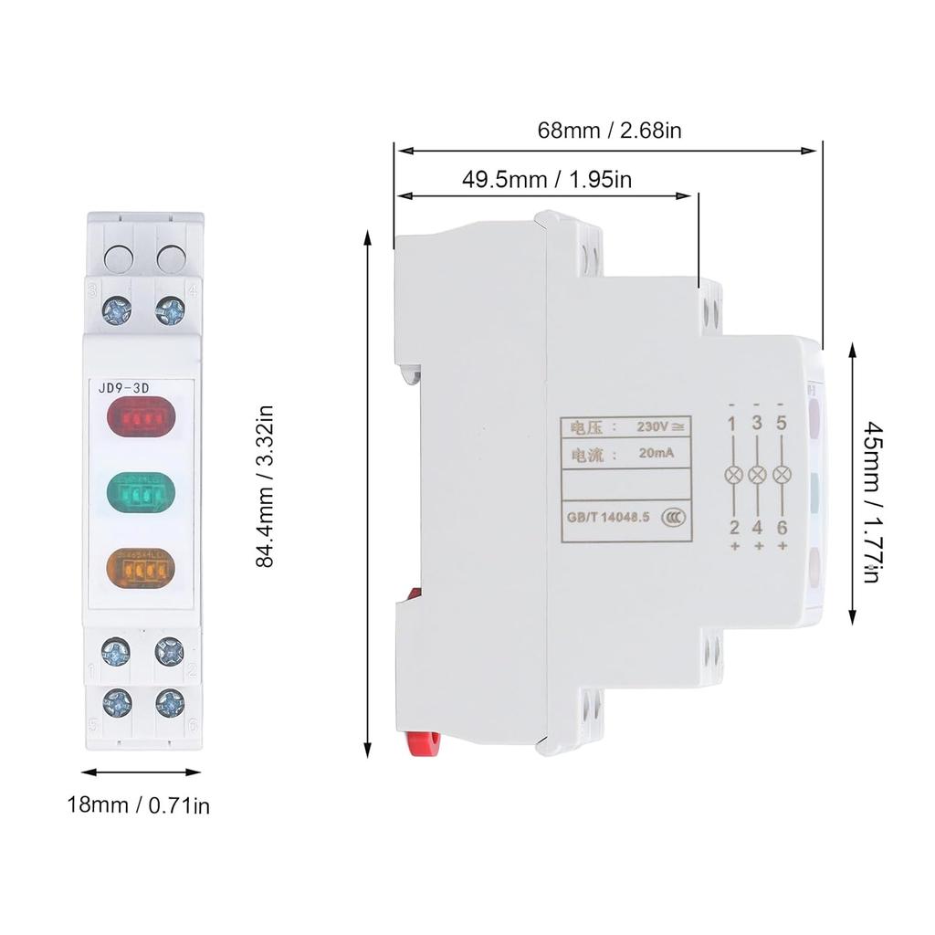 DIN Ray Indicator Light Red Yellow Green For Magnetic Starter Contactor LED Indicator Lamp Multifunctional DIN Rail Adjustable Delay Relay Timer AC