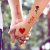 10 STÜCKE Valentinstag Temporäre Tattoo Aufkleber Rote Liebe Rose Lippen Kuss Herz Fake Tattoo Abziehbilder Themen Dekorationen Zubehör