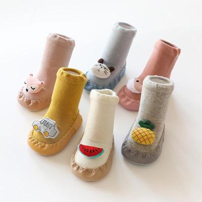 Baby Shoes Socks Children Infant Cartoon Socks Baby Gift Kids Indoor Floor Socks Leather  Non-Slip Spring Autumn Socks