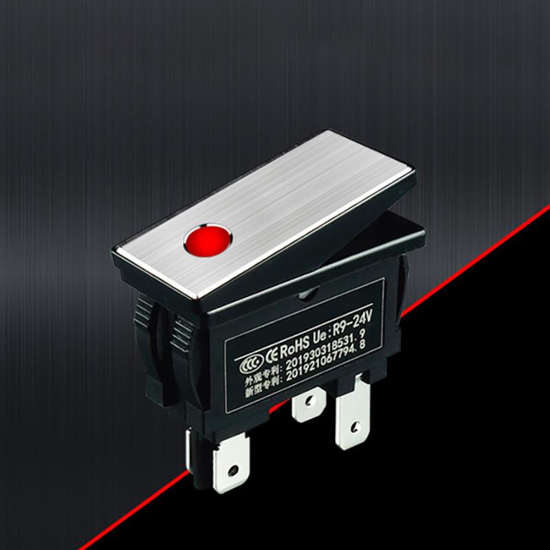 1PC 220V Marine LED Metal Rocker Switch With Dot Light KCD3 Aluminum IP65 Toggle Switch Panel