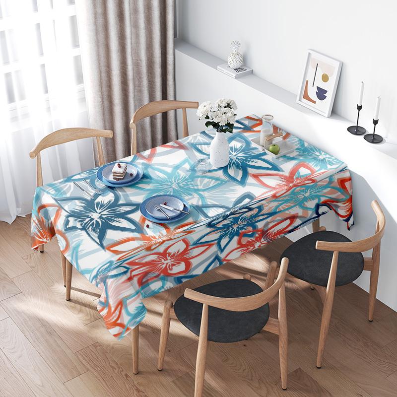 

Floral Printed TableclothBrighten Up Your Dining Area with this Eye-Catching Decorative Fabric Perfect for Weddings, Parties Eve 160X220CM