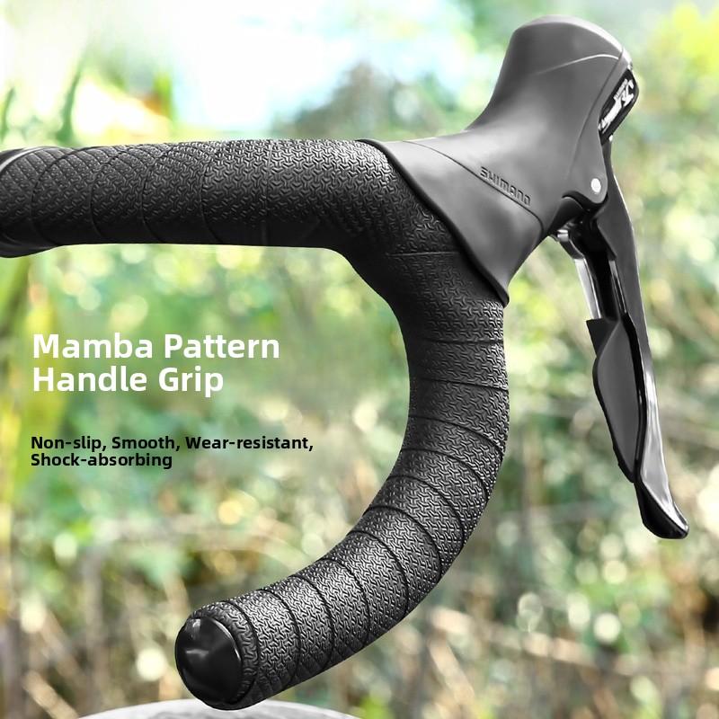 JcSp Road Bike Handlebar Tape with Mamba Pattern Anti-soiling Washable Breathable Anti-slip Wear-resistant Shock-resistant