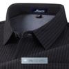 Futing Men's Striped Fleece-Lined Business Shirt with Silk and Wool Blend