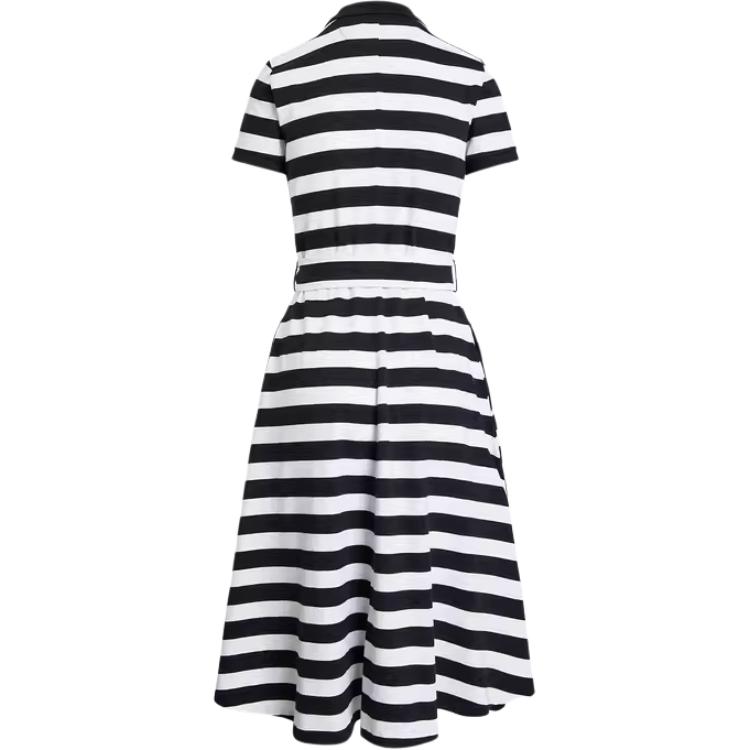 Polo Ralph Lauren SS24 Striped Casual A-Line Midi Short Sleeve Dress Women dresses Multicolor WMPODRSNFA20644-001
