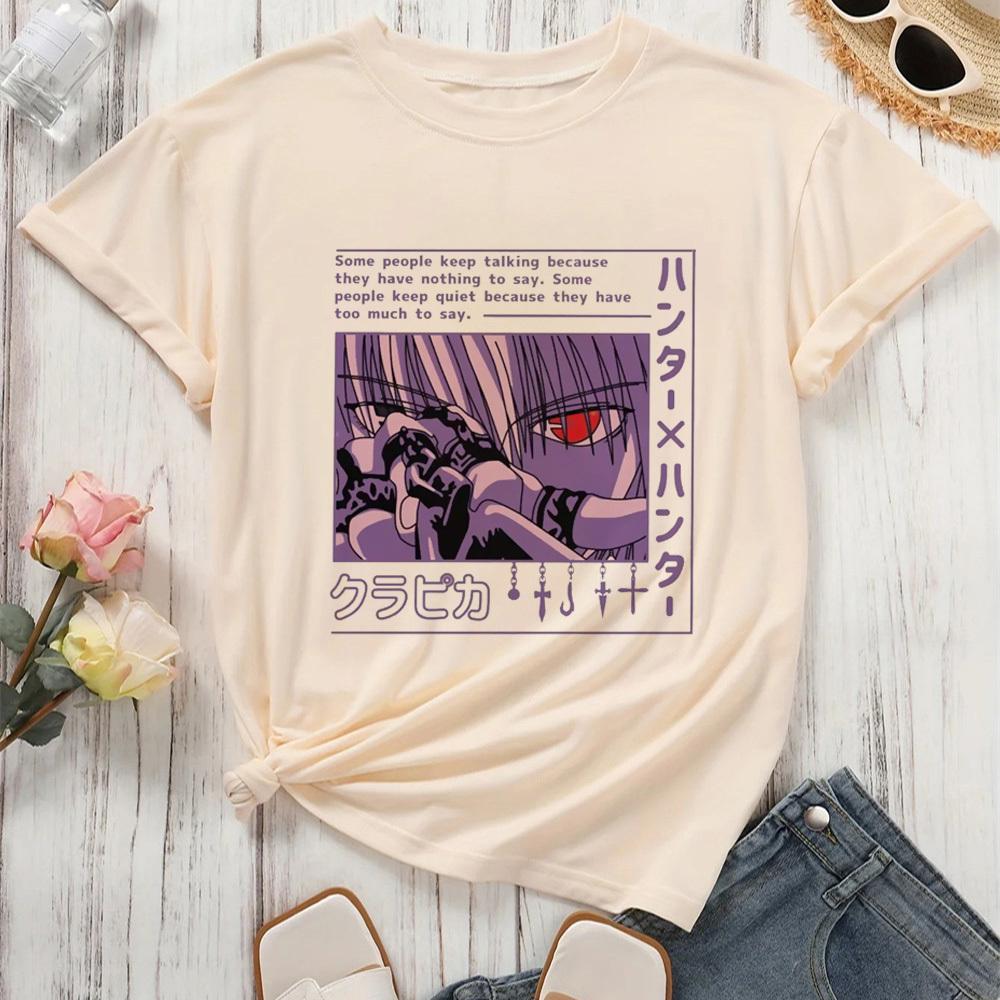 Hunter x Hunter Killua Zoldyck Hisoka Kurapika Gon t-shirt dam Gothic Universitet harajuku 2000-talet kawaii estetik Retro Grunge