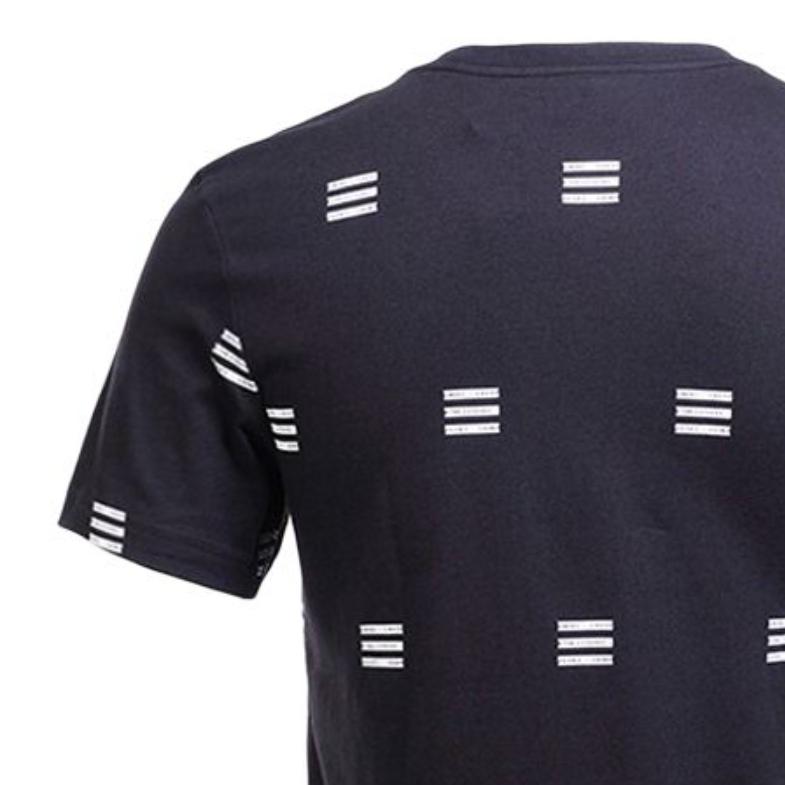 Adidas Originals 3S AOP Letter Pullover Comfortable Short Sleeve T-Shirt Men Tops Navy-Blue AZ1063