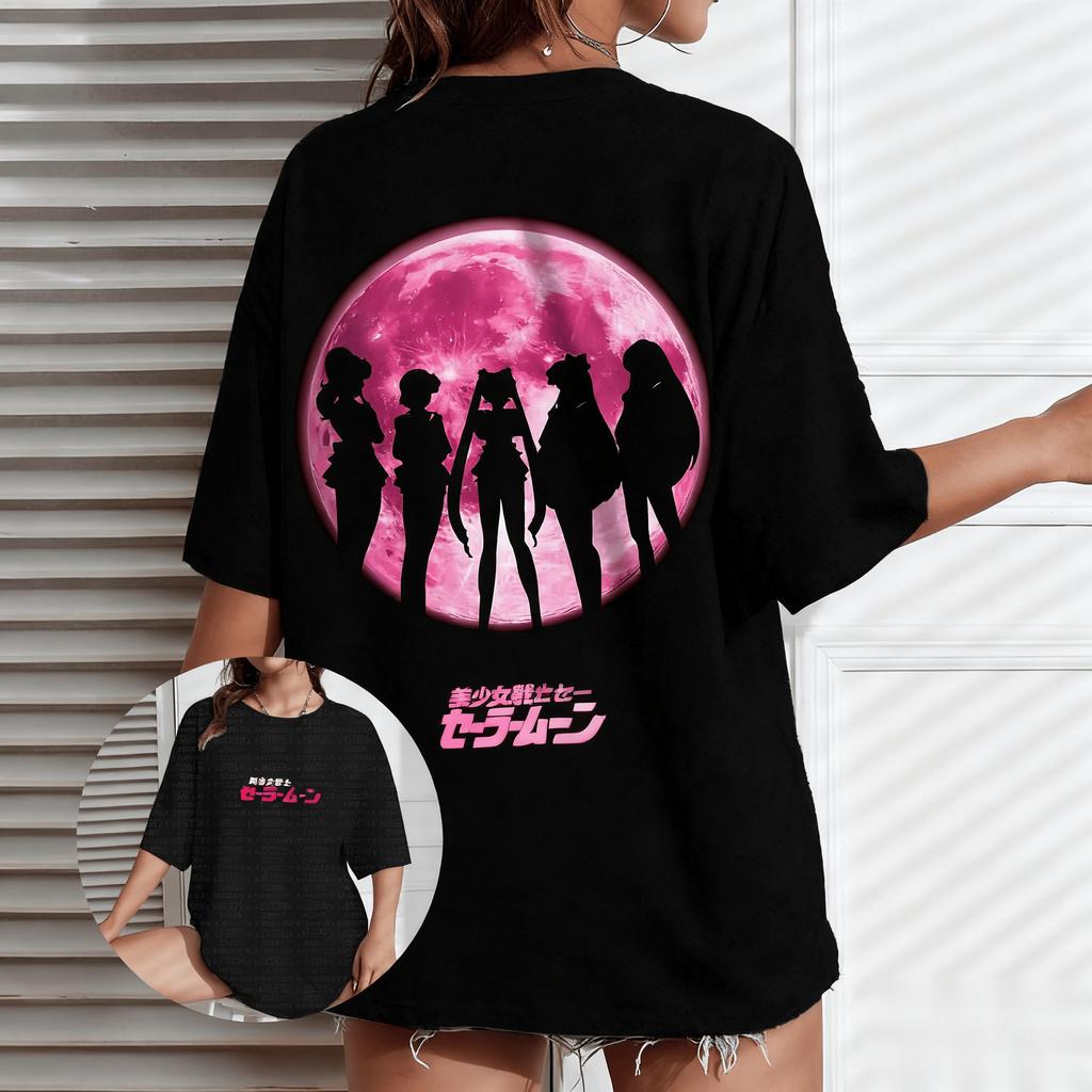 Unisex Oversize Sailor Moon Anime T Shirt Unisex Women Short Sleeve Graphic Tee Soft Casual Top New Summer Loose Clothes