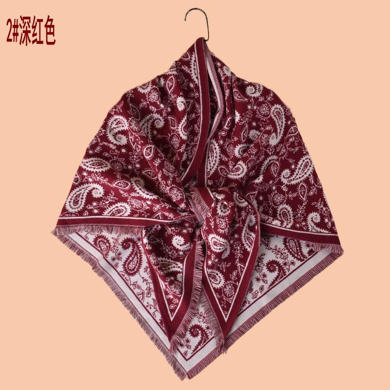 Autumn and winter new paisley cashew fringed imitation cashmere triangle scarf thermal scarf shawl fashion spot wholesale