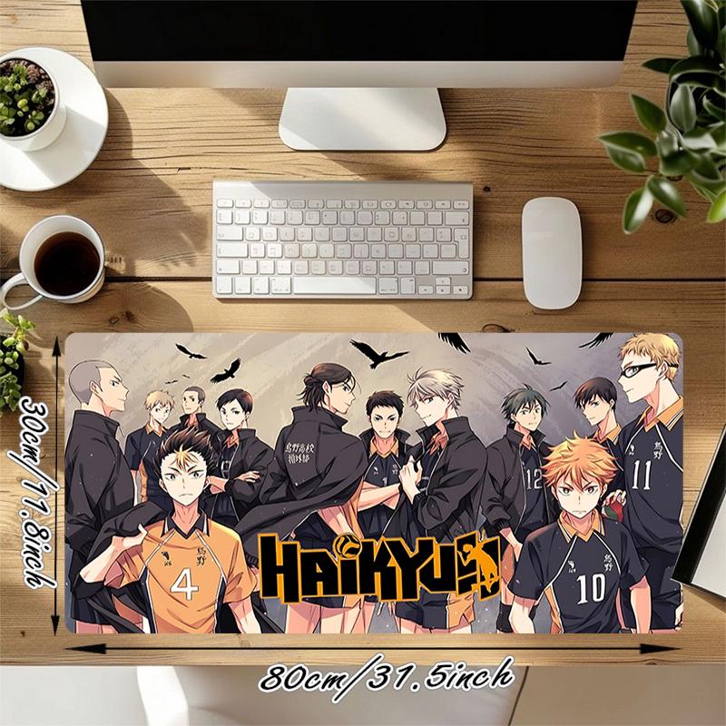 1Pc Haikyuu Team Spirit Gaming Mouse Pad Keyboard Desk Mat Non-slip Rubber Lock Edge Waterproof Computer Mousepad for Office Home Decor S1952