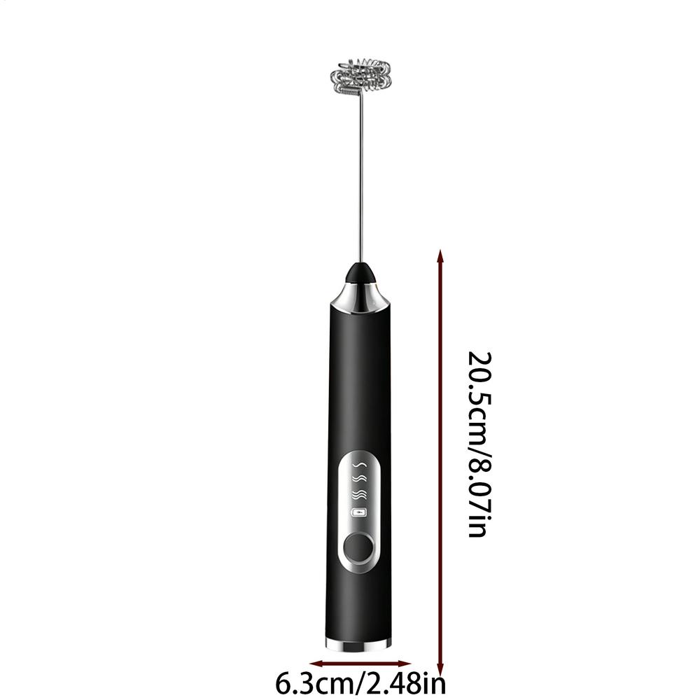 Electric Milk Frother Rechargeable 3-in1 Coffee Milk Frother Coffee Frother Electric Mixer Egg Beater Handheld Foam Maker красный