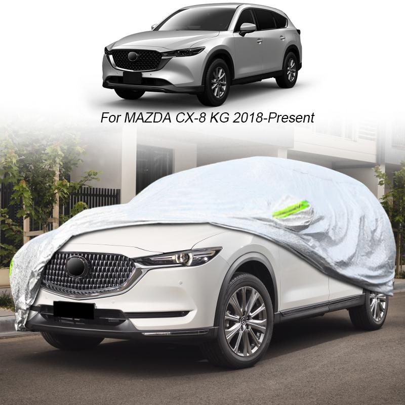 Volle Auto Abdeckung Regen Frost Schnee Staub Wasserdicht Für MAZDA CX-3 DK CX-30 DM CX-5 KF CX-50 VA CX-60 KH CX-8 KF CX-9 TC MX-30 DR