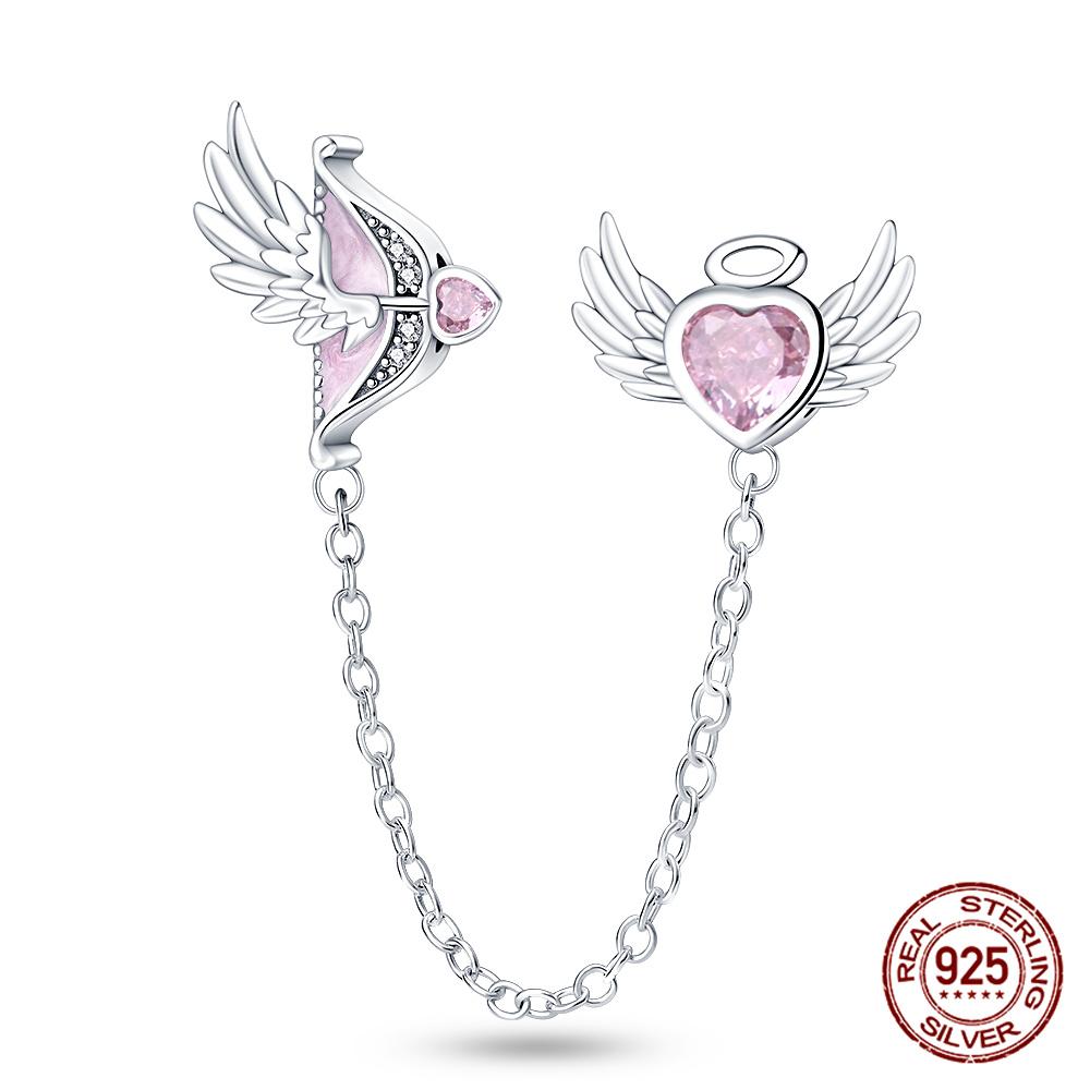 Original 100% 925 Silver Star Moon Safety Chain Fit 925 Original Bracelet & 3mm Bracelet DIY Jewelry Making Women Gift