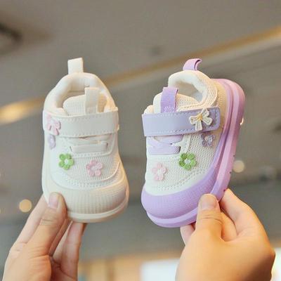 Soft-soled Non-slip Velcro Baby Walking Shoes - Breathable Mesh Princess Style for Spring and Autumn