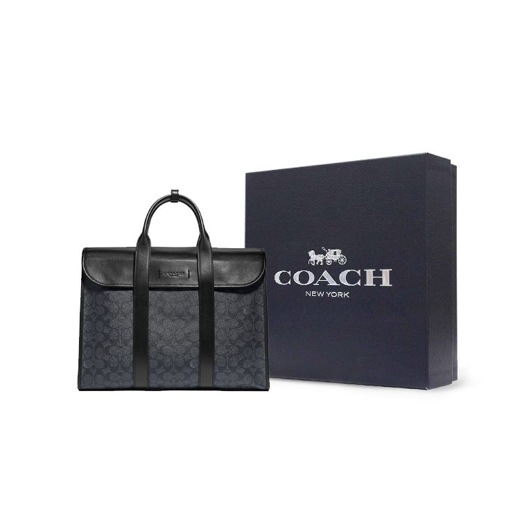 Coach Gotham Monogram Print Detachable Shoulder Strap Large Capacity Coated Canvas And Calfskin Tote Shopping Bag Men Tote Bags C5319-JIO1U