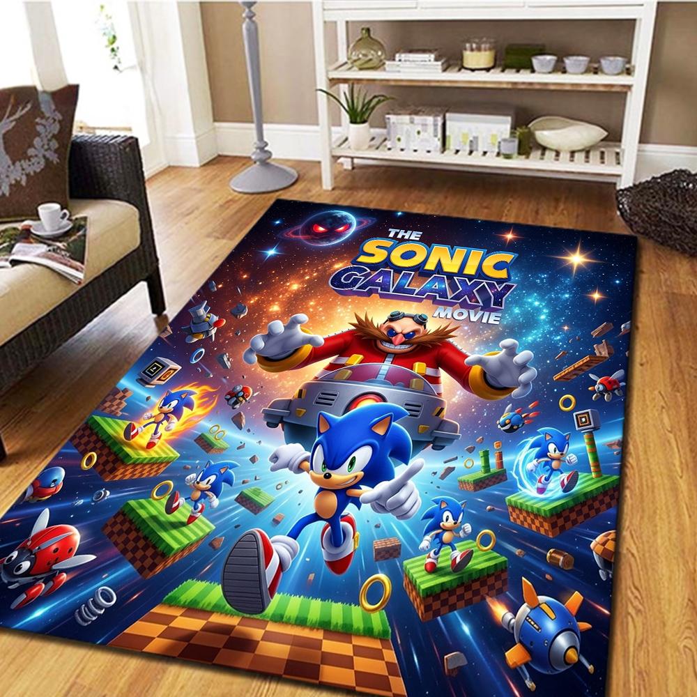 Sonic the Hedgehog Living Room Carpet, Bedroom Decor, Home Cool Movie Mat Play Floor Mat -HE172