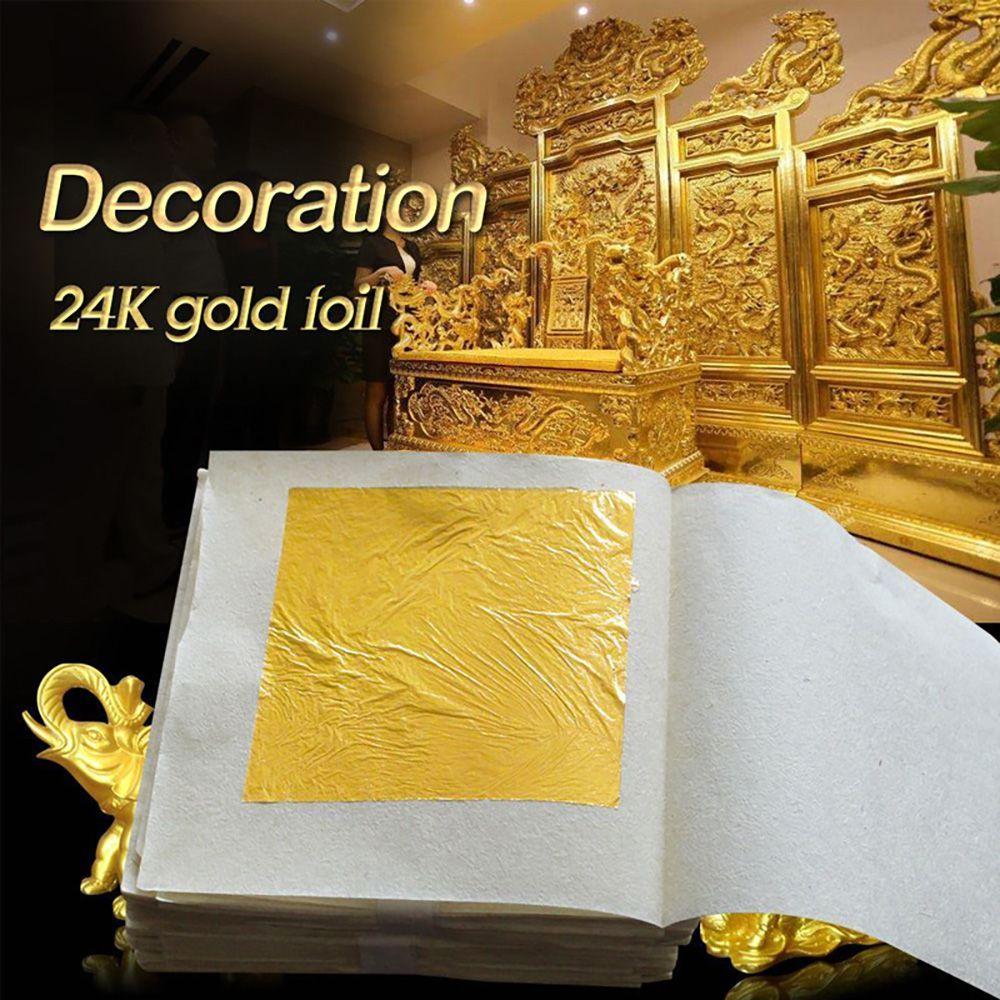 Home Decoration Craft Paper Skin Care Gilding Stickers Facial Mask Gold Foil Sheets 24K Gold Leaf