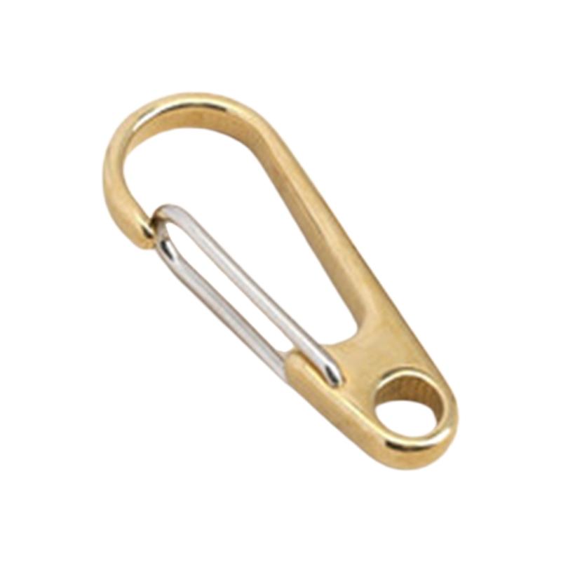 Pure Brass Curtain Clasp Carabiner Clasp for Key Ring Hook for Key Chain Strap Wallet Bag for Sports Fishing Hiking Trav