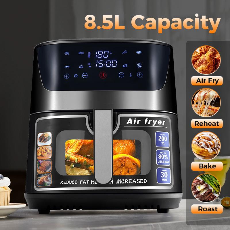 European Multifunctional Smart Electric Fryer, Stainless Steel Air Fryer with Large Capacity, Household Model