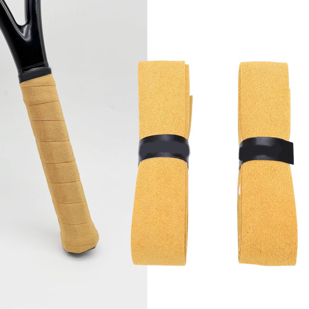 2 Pezzi Nastro per Impugnatura Racchetta da Tennis in Pelle Antiscivolo Manico Canna da Pesca Fascia Assorbi Sudore Coprimanico Ergonomico per Canne