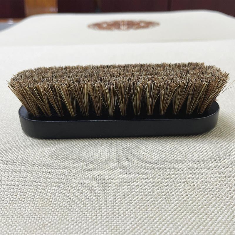 Horsehair Leather Textile Cleaning Brush for Car Interior Furniture Apparel Bag Shine Polishing Brush Auto Home Wash Accessories
