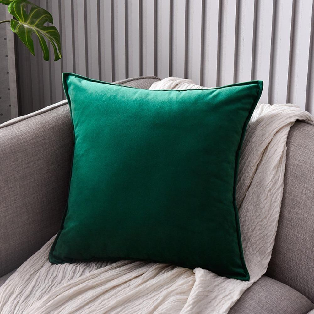 Soft Velvet Throw Pillow Cover Solid Color Sofa Pillowcase High-end Cushion Cover Hotel