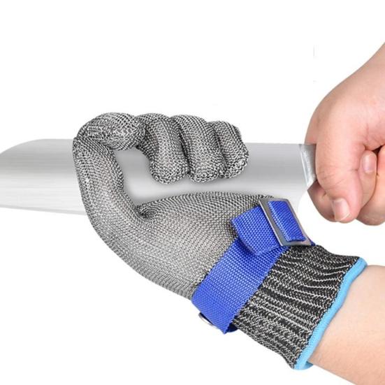 1 Stk. Schnittfester Arbeitshandschuh Edelstahl-Maschenhandschuh für Metallbearbeitung Holzarbeiten Küche Metzger Austernschälen Mandolinen