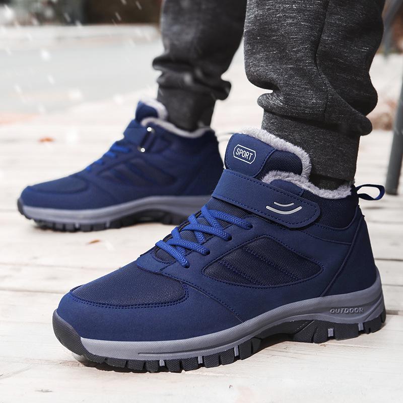 "Pánské zimní vysoké boty do sněhu se silnou podrážkou a plyšovou podšívkou - MX2093"