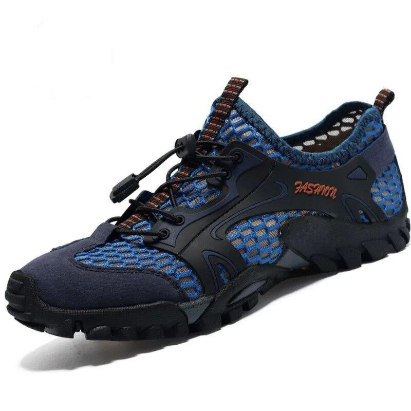 Men Sneakers Summer Wading Mesh Shoes Comfortable Slip On Outdoor Hiking Shoes Zapatos Hombre Casual Climbing Trekking Footwear