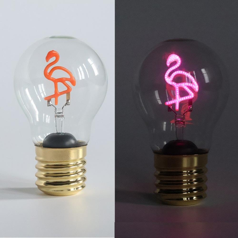 

3 Modes Rechargeable Light Bulb Fun Art Pattern Decorative Desk Lamp Creative Night Light Party Style 4