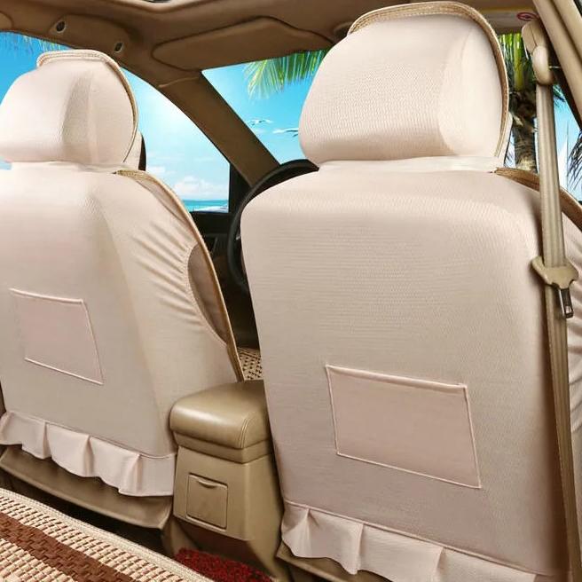 WTEMPO Autokissen-Set, gewebtes Kaltseidenkissen, rundum spezieller Autositzbezug für alle Jahreszeiten im Sommer