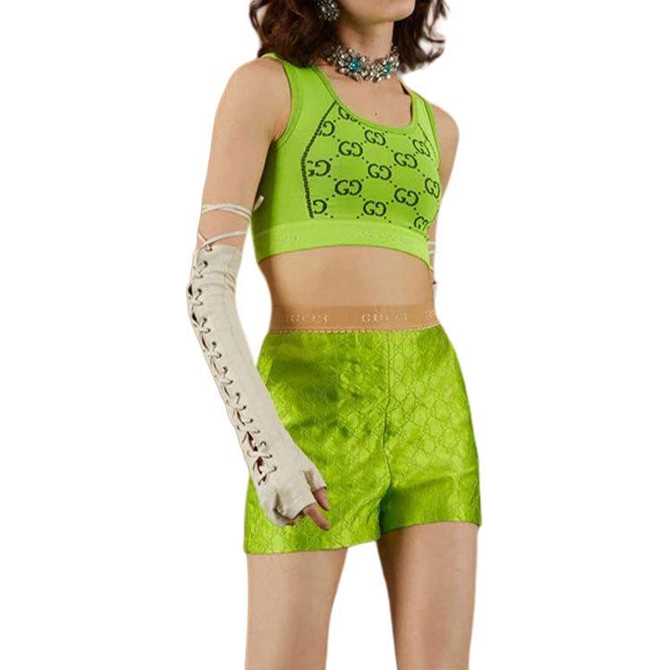 Gucci Gg Jersey Jacquard Sleeveless Top 'Fluo Yellow/Black' 693286-XJEFY-7401
