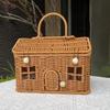 House shape Rattan Basket Rattan Picnic Basket Woven Storage Vintage Wedding Favors with Lid Creative Rustic Decor Organizer
