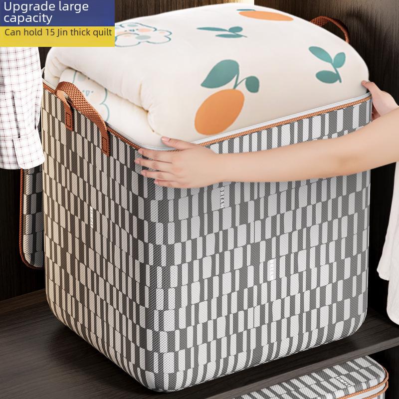Portable Luggage & Quilt Storage Bag with Dirty Clothes Hamper