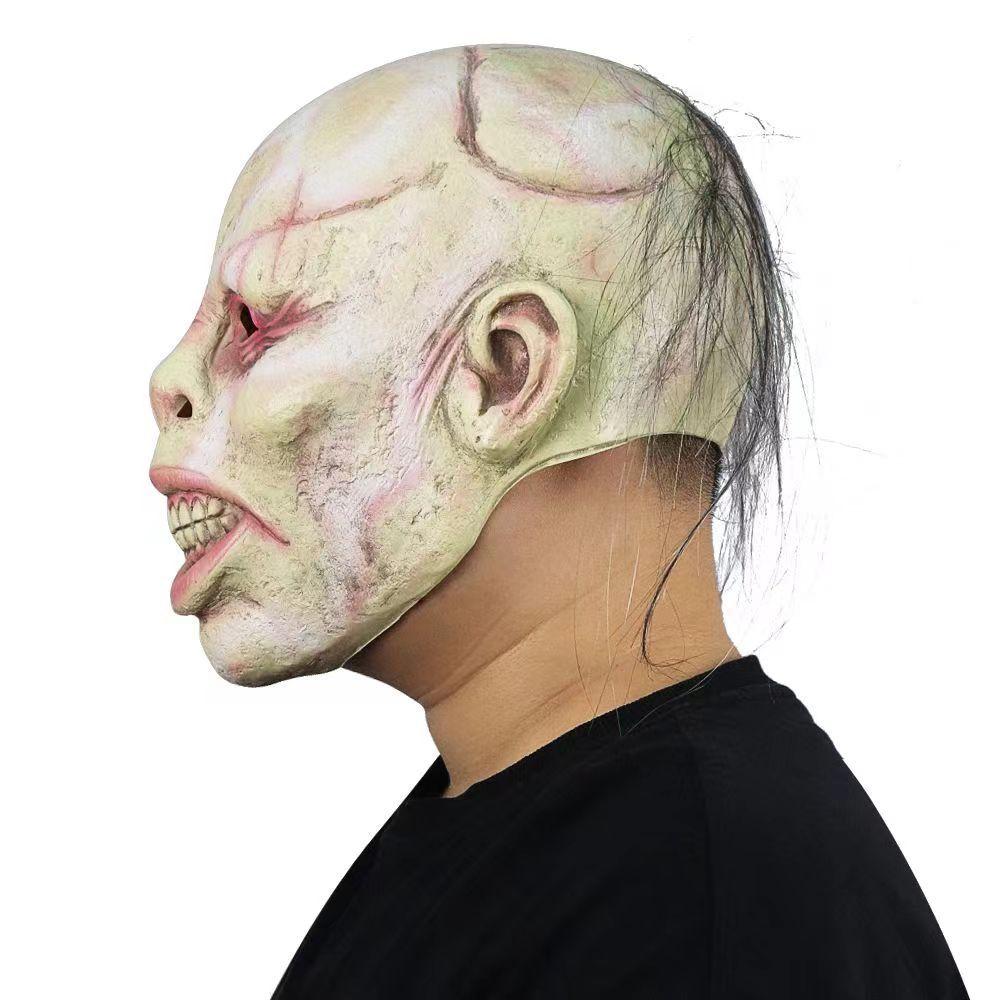Horror Headgear for Elderly Bald Men, Halloween Zombie Scary Masquerade Haunted House Escape Room Zombie Props