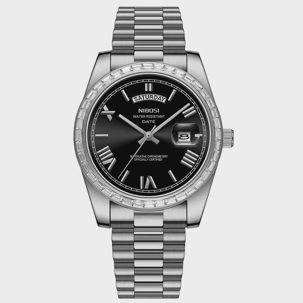 NIBOSI Fashion Men Watches Top Brand Luxury Wristwatch Day Date Miyota Quartz Watch Men Waterproof Clock